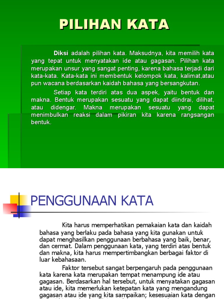 Materi 5 Diksi Dan Pilihan Kata | PDF