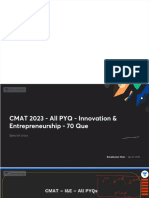 CMAT 2023 All PYQ Innovation Entrepreneurship 70 Que With Anno