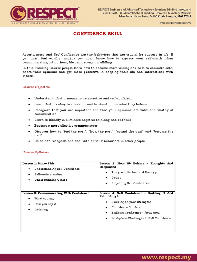 Confidence Pdf