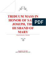 Triduum Mass in Honor of Saint Joseph, The Husband of Mary (Altar Table Copy) (Short Size)
