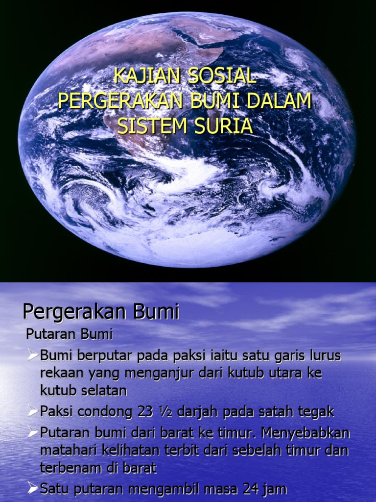 Pergerakan Bumi Dalam Sistem Suria  PDF