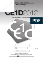 Evaluation Certificative - CE1D - 2012 - MathÃ©matiques - Questionnaire (Ressource 9446) PDF