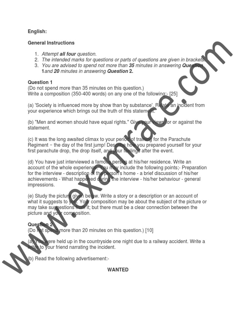 Icse Class 10 English 2002 Pdf Young Adult