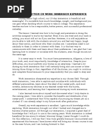 My Reflection On Work Immersion Experience