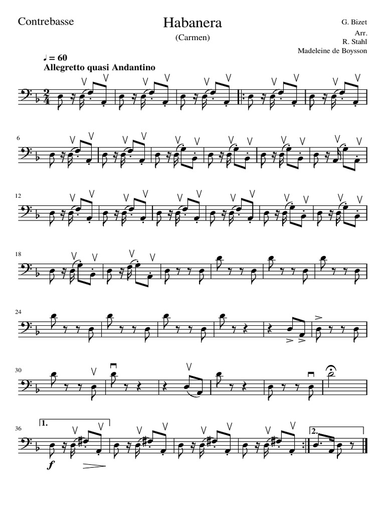 Carmen Habanera for Double Bass | PDF