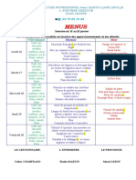 Menu 16 Au 20 Janvier 2