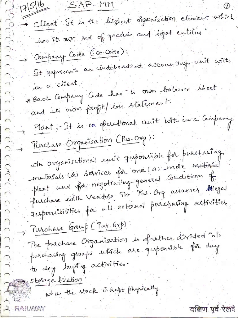 SAP MM Notes | PDF