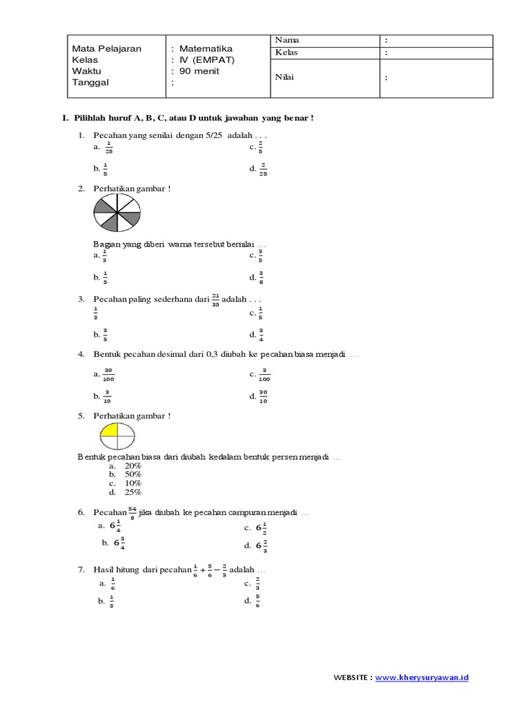 Download soal uas ganjil k13 kelas 4