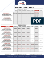Pte Online Timetable 2022 PDF