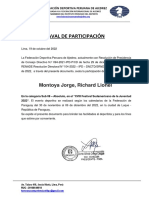 Aval de Participación Sudamericano de Paraguay - Montoya Jorge, Richard Lionel
