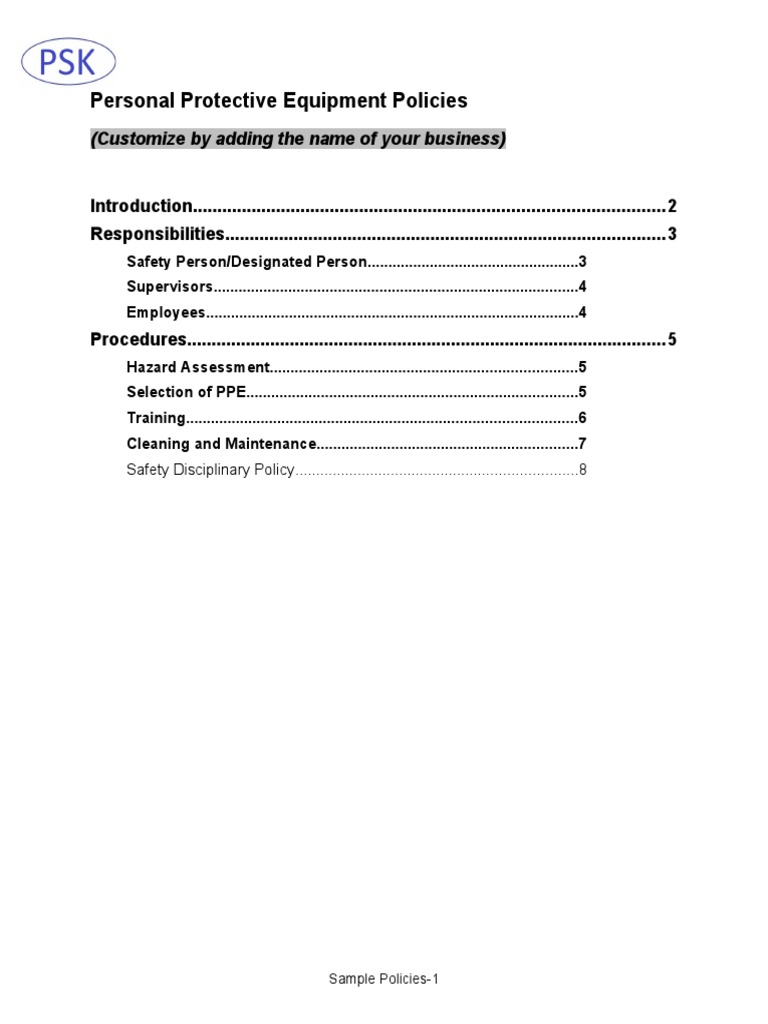 Ppe procedure pdf