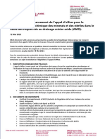 Avis Au Public Lancement Appel D'offres Pour Les Travaux D'essai de Caractérisation Géochimique Des Stériles.