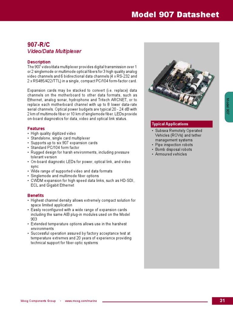 907RC Datasheet PDF Wavelength Division Multiplexing Electronics