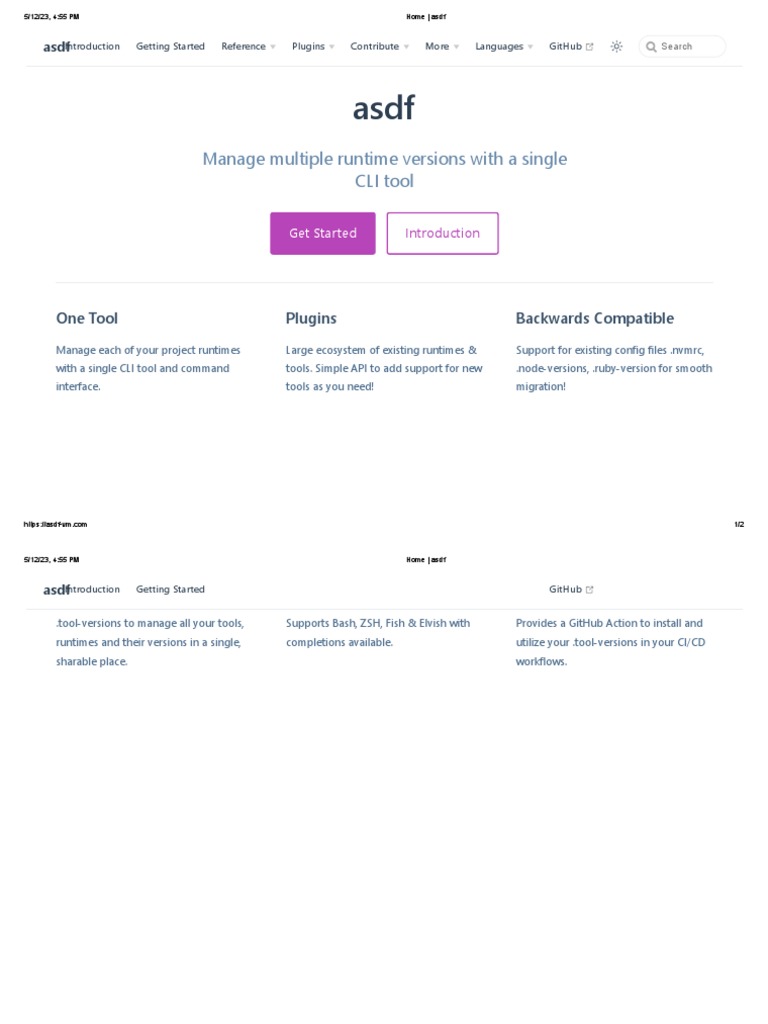 Managing Runtimes with asdf CLI Tool | PDF | Computers | Technology ...