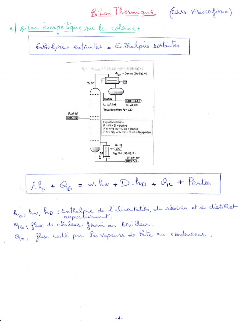 Bilan matière et énergétique en génie des procédés | PDF | Génie ...