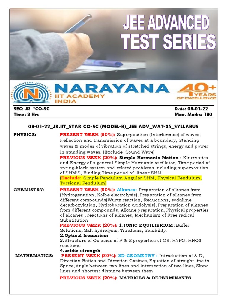 JEE Advanced Syllabus & Exam Format | PDF | Breathing | Waves