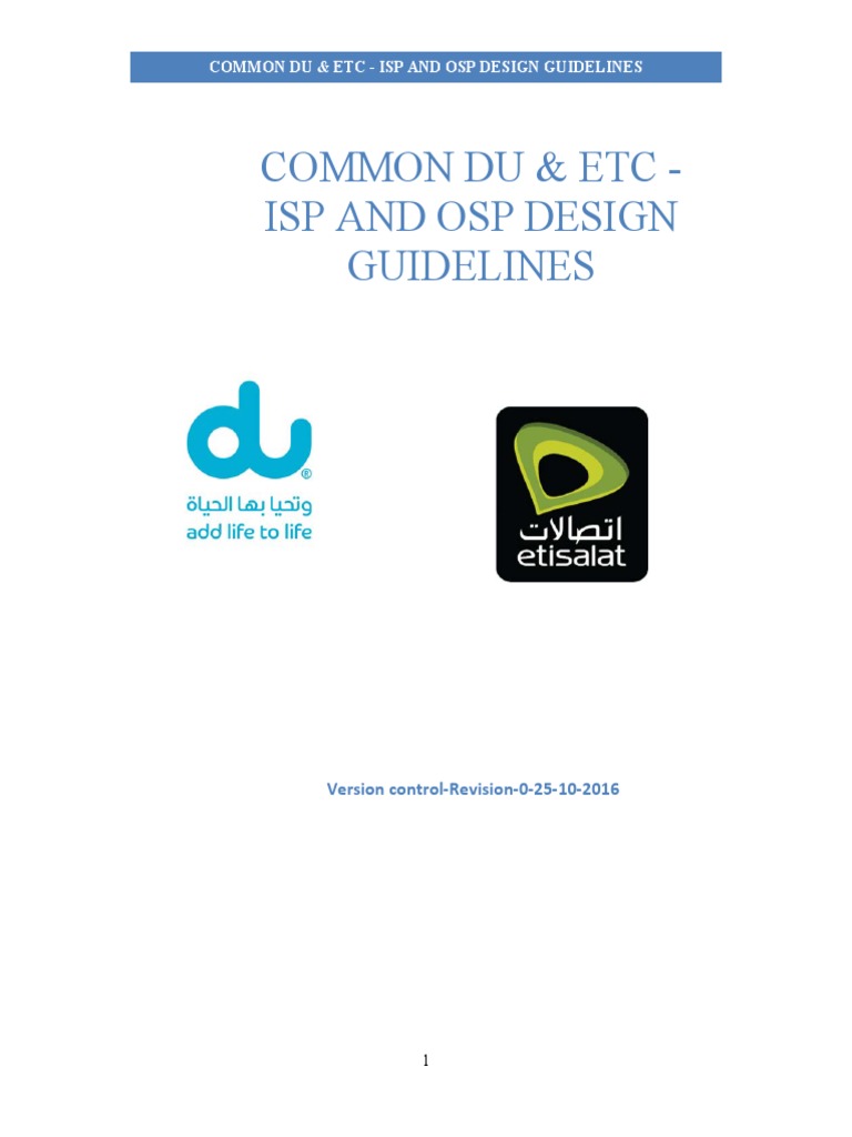 ISP and OSP Design Guidelines UAE | PDF | Optical Fiber ...