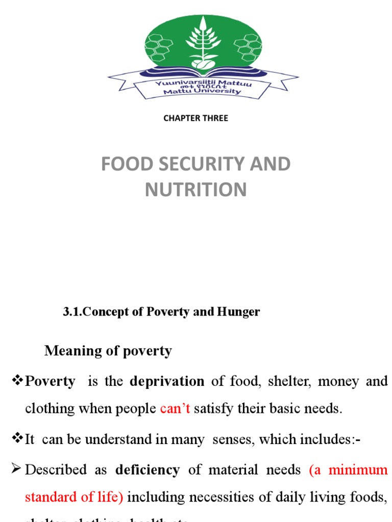 Chapter 3 Food and Nutrition Security | PDF | Food Security | Poverty