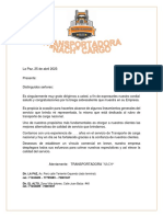 Carta de Ofrecer Servicio de Transporte