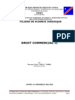 Support Du Droit Commercial Ii Unibu PDF