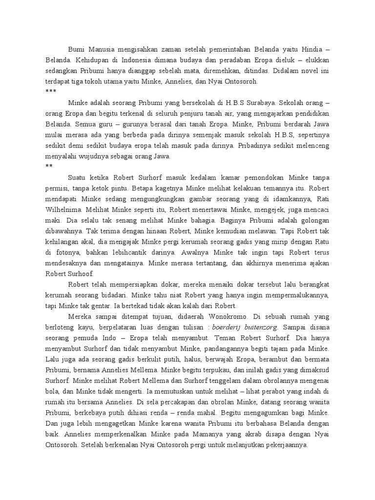 Sinopsis Bumi Manusia PDF