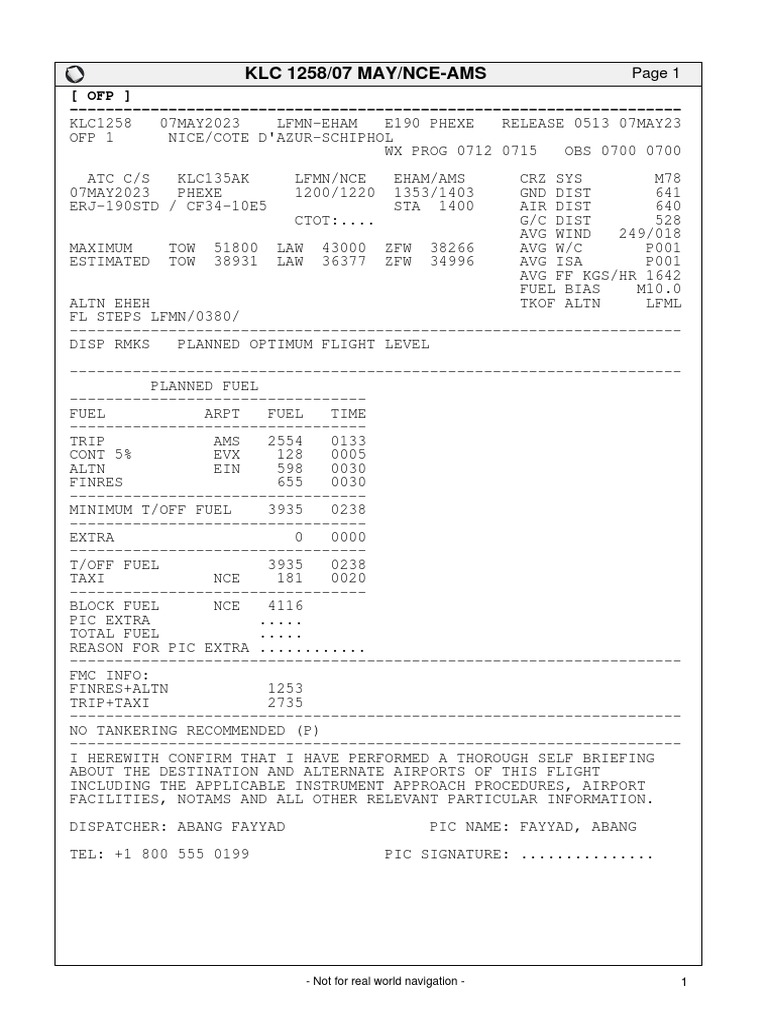 KLC1258 Flight Dispatch | PDF | Air Traffic Control | Runway