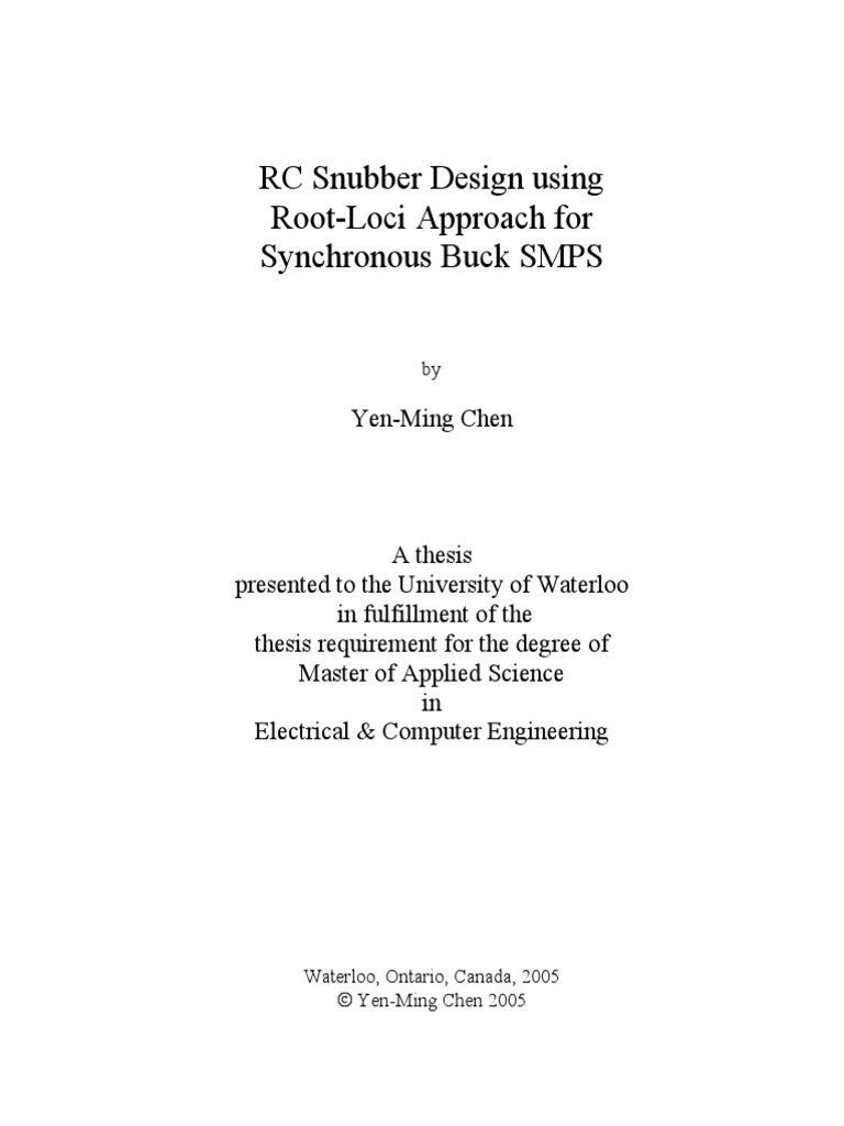 RC Snubber Design using RootLoci Approach for Synchronous Buck SMPS