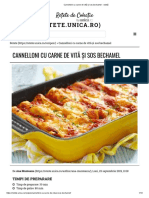 Cannelloni Cu Carne de Vită Și Sos Bechamel - Rețetă