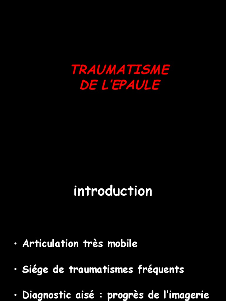 Traumatisme de L'épaule | PDF | Appareil locomoteur | Système ...