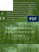 Environmental Worldviews and Ethics