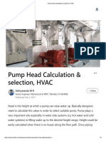 Pump Head Calculation & Selection, HVAC
