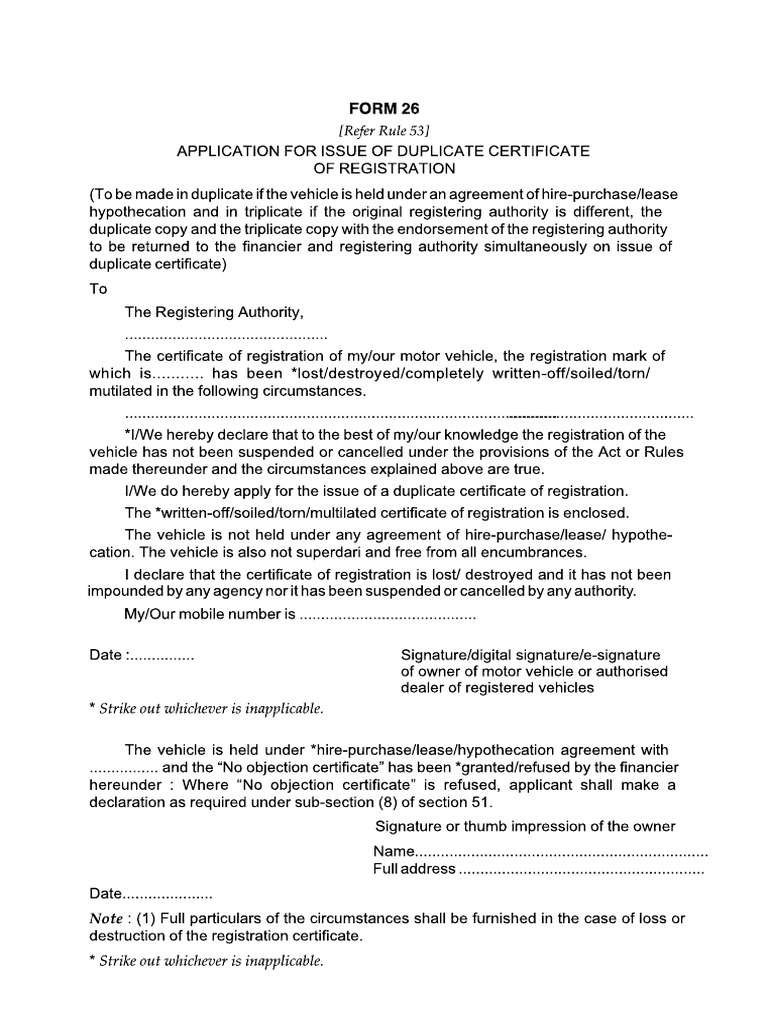 Form 26 PDF | PDF