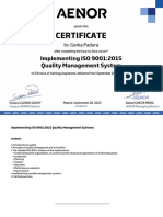 ISO9001 ISO 9001 - 2015 Implementation Certificate PDF