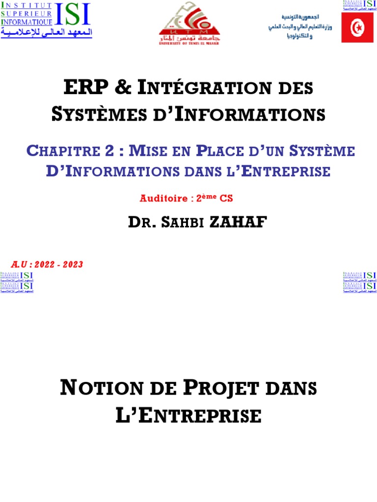 Intégration ERP et Systèmes d'Information | PDF | Progiciel de gestion ...