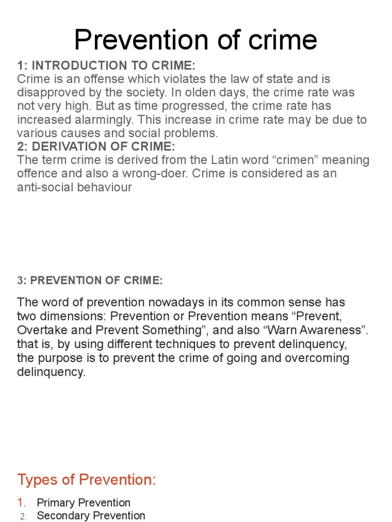 Prevention Of Crime Pdf Pdf Punishments Crimes