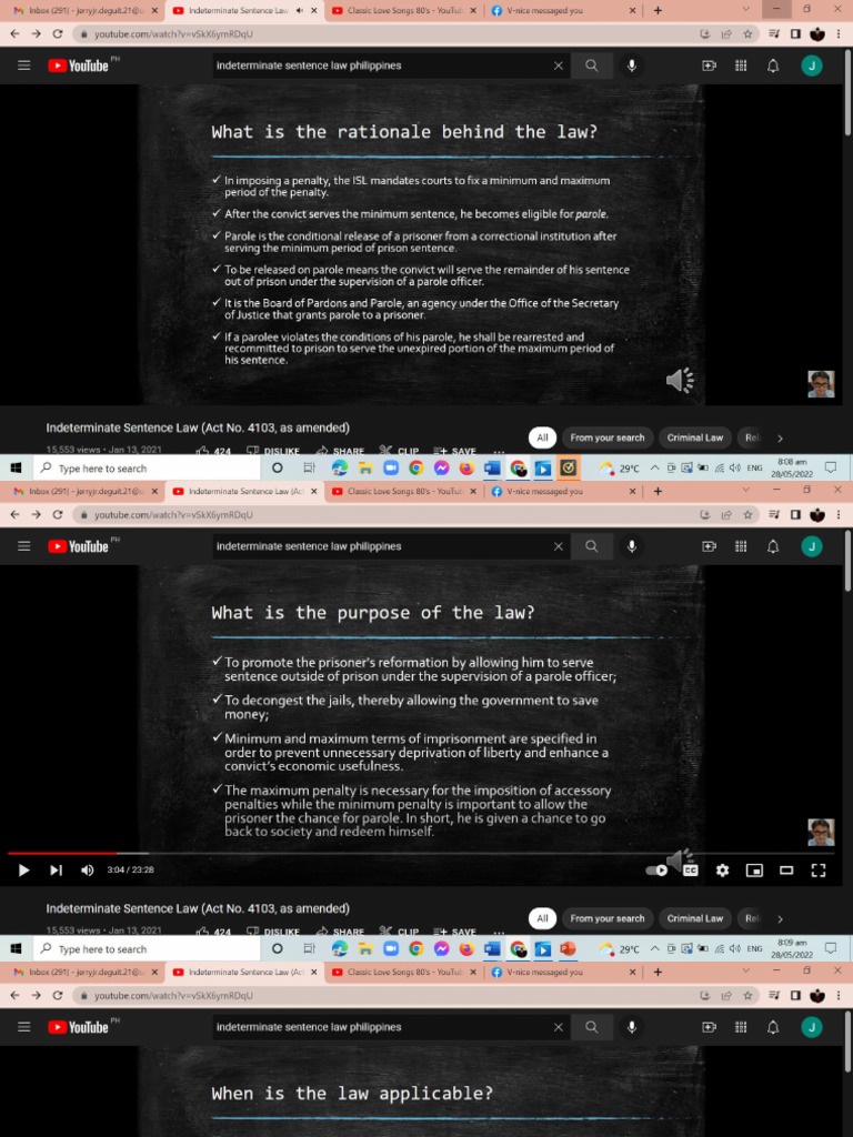 Indeterminate Sentence Law | PDF