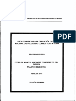 Procedimiento para Operacion de Una Maquina de Soldar de Combustion Interna - Pe-Po-Ma-0122-2010