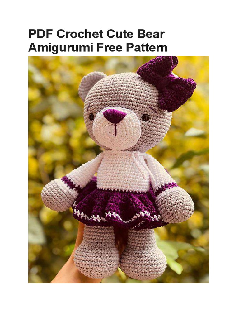 PDF Crochet Cute Bear Amigurumi Free Pattern PDF | Download Free PDF