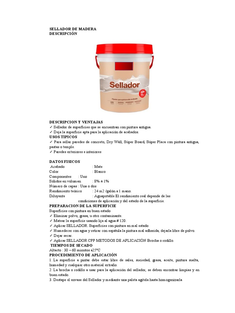 Sellador CPP: Precio y Aplicaciones | PDF | Pintar | Agua