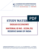 Study Indian Economy RBI Central Bank