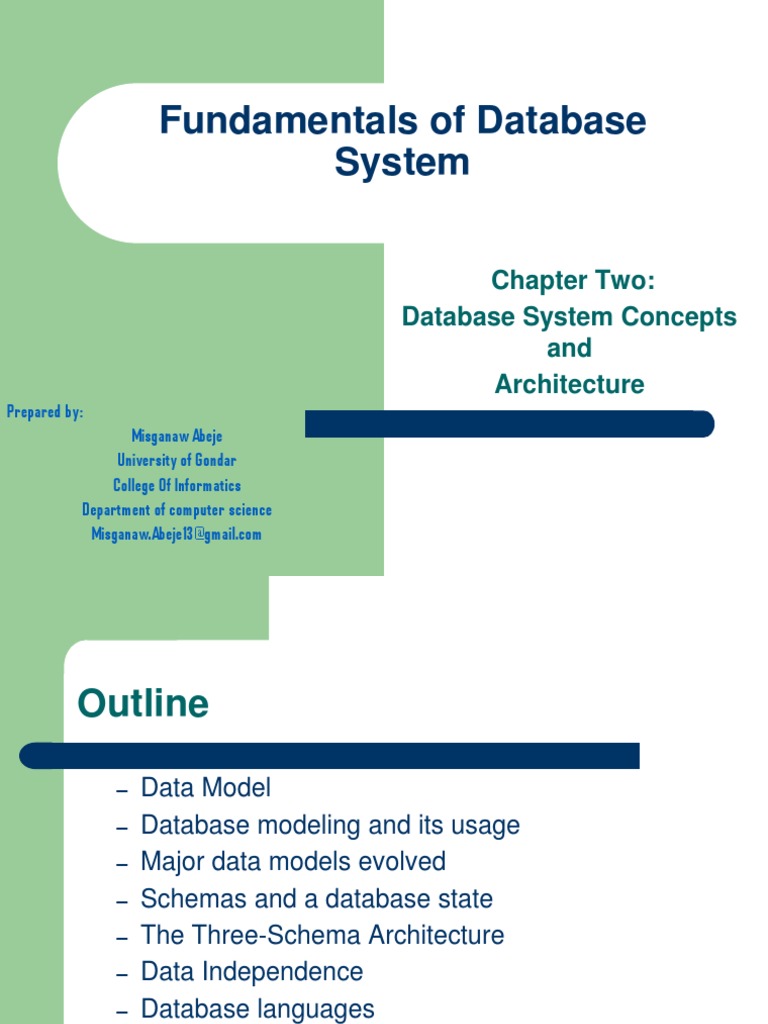 Chapter 2-Database System Concepts and Architecture | PDF | Databases ...