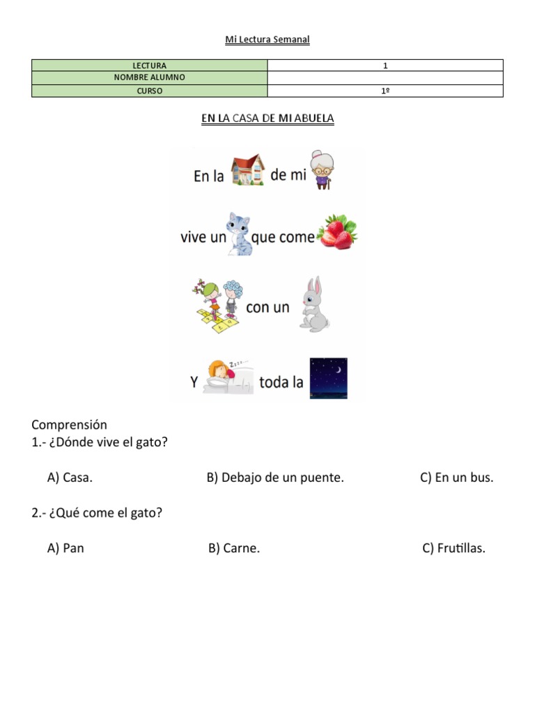 Primero Lectura 1 Pdf