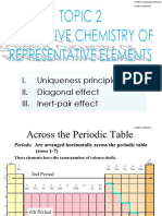 Topic 2 - Descriptive Chemistry of Representative Elements