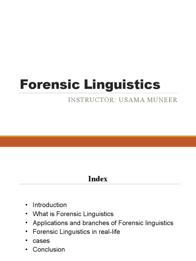 Overview of Forensic Linguistics | PDF | Linguistics | Forensic Science