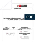 Directiva de Recepcion de Obra