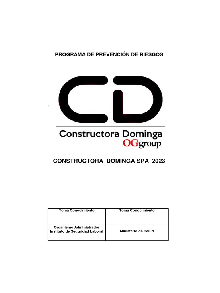 Programa de Prevención de Riesgos 2023 | PDF | Seguridad y salud ...