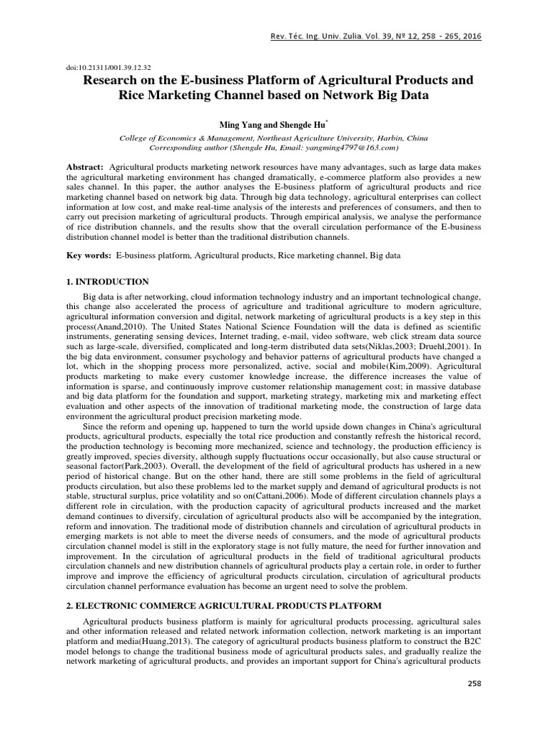 Ebusiness Platform of Agricultural Product | PDF | Marketing ...