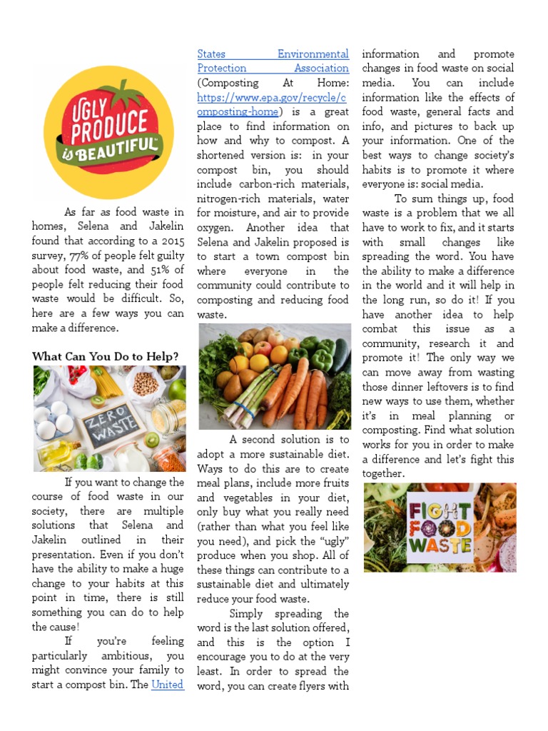 CBL Sustainability Food Waste Issue 6 Article Draft - JM | PDF