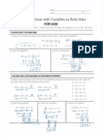 (Key) Equations With Variables On Both Sides - Study Guide PDF