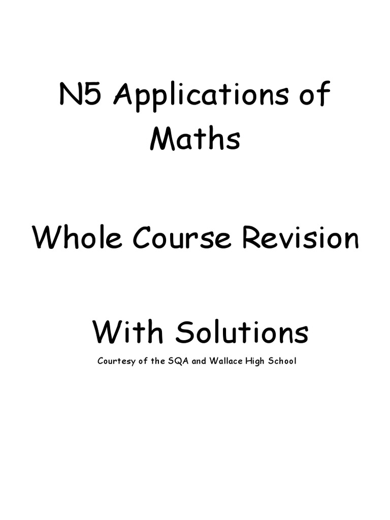 N5 Maths Applications Revision Guide | PDF | Linear Programming | Polytopes